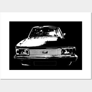 Morris Ital 1980s British classic car monoblock white Posters and Art